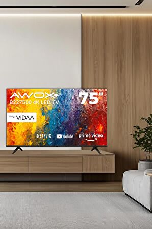 Awox B227500 4K Ultra HD 75" 190 Ekran Uydu Alıcılı Smart LED TV