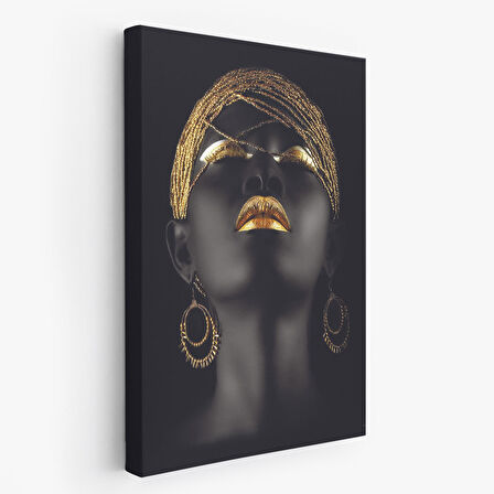 Afrikalı Zenci Kadın Yaylera Dekoratif Kanvas Tablo-4975