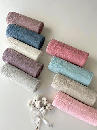 MYSOFT 90X150 YAPRAK BANYO HAVLUSU-KREM