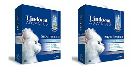 LindoCat Advanced Süper Premium Multi Cat Bikarbonatlı Kokusuz Topaklaşan Kedi Kumu 10 Lt. X 2 Adet