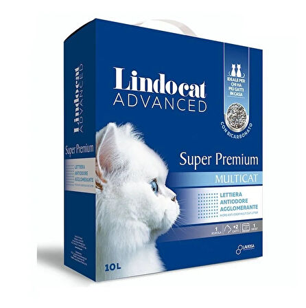 LindoCat Advanced Süper Premium Multi Cat Bikarbonatlı Kokusuz Topaklaşan Kedi Kumu 10 Lt.
