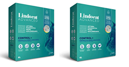 LindoCat Advanced Control Hastalık Teşhis Eden Kokusuz Topaklaşan Kedi Kumu 6 Lt. X 2 Adet