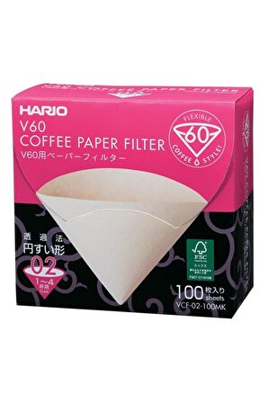 Hario V60 02 Filtre Kağıdı Naturel 100 Adet