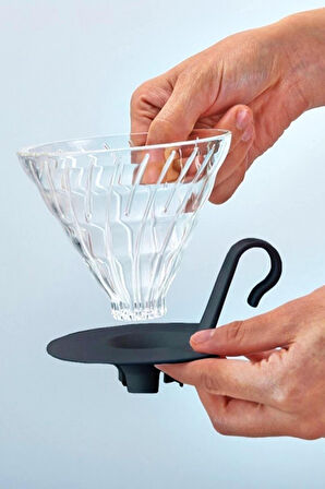 Hario V60 02 Dripper Siyah Cam