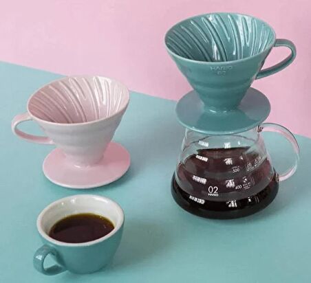 Hario V60 Dripper Seramik Pembe