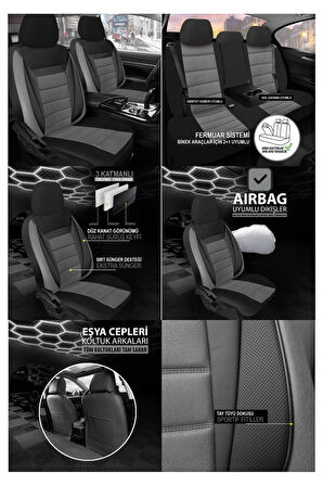 Skoda Rapid Koltuk Kılıfı Soft Füme