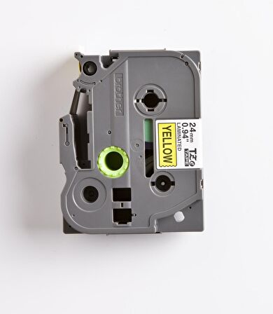 BROTHER P-TOUCH TZE-651 TZE-TAPE 24 MM SARI ÜZERİNE SİYAH LAMİNASYONLU ETİKET