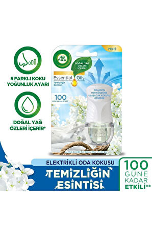 Air Wick Elektrikli Oda Kokusu Temizliğin Esintisi Kit + Yedek Şişe Bahar Çiçekleri-Esansiyel Yağlar