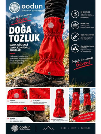 Oodun Terrax Outdoor Kırmızı Tozluk