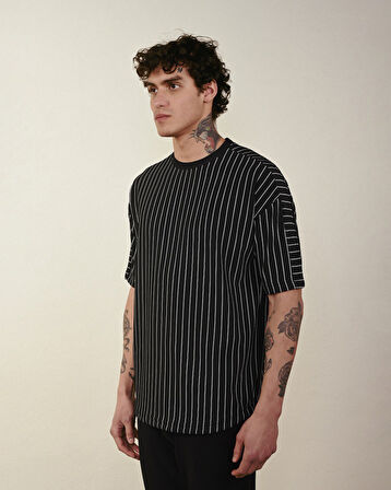 Çizgili Oversize Unisex T-Shirt