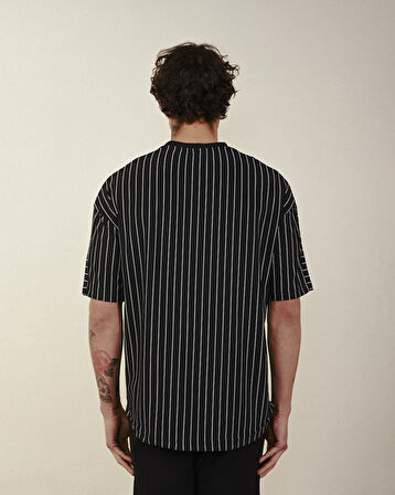 Çizgili Oversize Unisex T-Shirt
