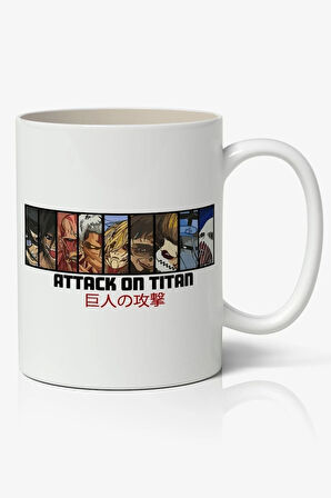 Attack On Titan Baskılı Anime  Baskılı Beyaz Kupa Bardak