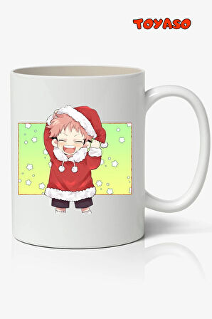 Jujutsu Kaisen Itadori Yuji Yılbaşı Christmas Anime Beyaz Kupa Bardak Sevgiliye Arkadaşa Hediye 03