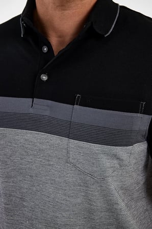 Erkek Polo Yaka Uzun Cepli Kısa Kol Basic Haki Tişört