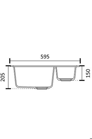 Vinox Siyah Tezgah Altı Granit Eviye 60X50 Vx012