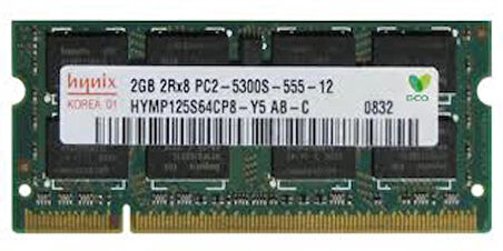 HYNIX HYMP125S64CP8-Y5 2GB 2Rx8 DDR2 PC2-5300 204P SODIMM NOTEBOOK RAM BELLEK