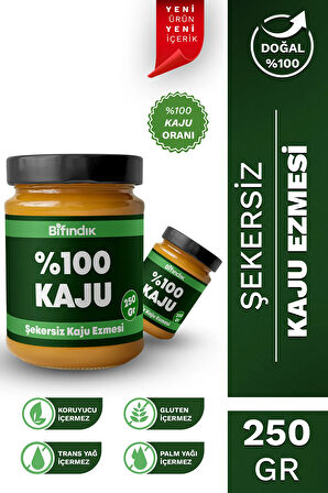 Şekersiz Kaju Ezmesi Katkısız,doğal Sürülebilir Kahvaltılık Kaju Ezmesi 250 gr