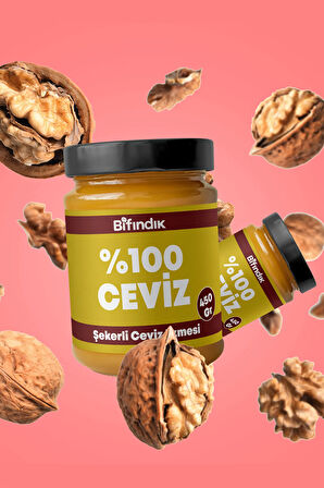 Şekerli Ceviz Ezmesi Taze Çekim Doğal Sürülebilir Kahvaltılık %80 Ceviz Ezmesi 450 gram