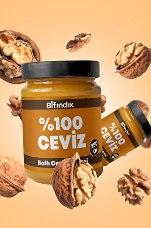 Ballı Ceviz Ezmesi Katkısız Taze Çekim Doğal Sürülebilir Kahvaltılık %80 Ceviz Ezmesi 250 gram