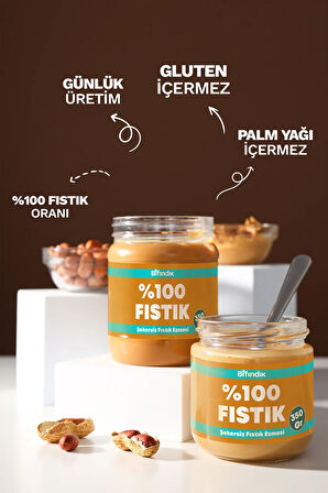 Şekersiz Fıstık Ezmesi Katkısız Taze Çekim Doğal Sürülebilir Kahvaltılık %100 Fıstık Ezmesi 350 gram