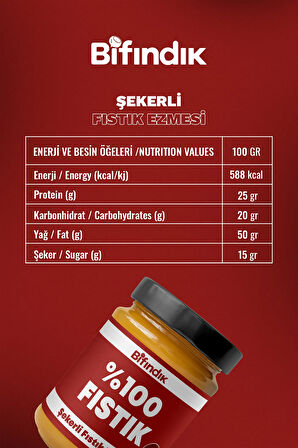 Şekerli Fıstık Ezmesi Katkısız Taze Çekim Doğal Sürülebilir Kahvaltılık %80 Fıstık 1 Kilogram