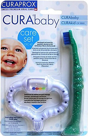 TechTic Curaprox Curababy Bebek Diş Fırçası ve Diş Kaşıma Seti