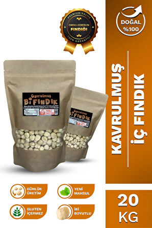 Yeni Sezon 1.Kalite Kavrulmuş İç Fındık Çıtır %100 Taze Lezzetli Kavrulmuş Fındık 20 kg