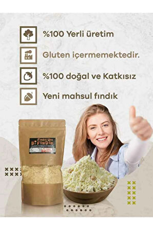 Fındık Unu 500gr 1.kalite %100 Saf Doğal Katkısız Glutensiz Öğütülmüş Doypack Gerçek Fındık Unu Tozu