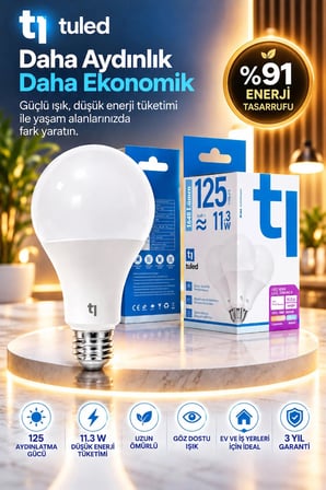 Redeem Plus 11.3 W LED Ampul, 5000 Kelvin E27 A80S, Titreşimsiz, Göz Konforu, 1648 Lümen,