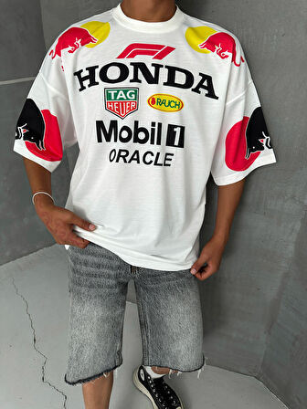 Redbull Baskılı Oversize Unisex T-Shirt