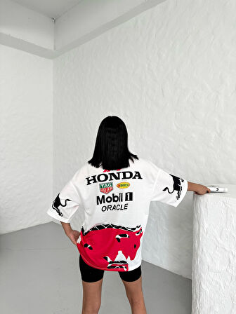 Redbull Baskılı Oversize Unisex T-Shirt