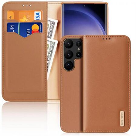 Polham Samsung Galaxy S23 Plus Uyumlu Cüzdan Tipi Deri Kılıf, Kart Bölmeli Mıknatıslı Kapaklı Kılıf