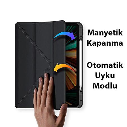 Polham Ultra İnce Apple İpad Pro 12.9 İnch Uyumlu Uyku Modlu Kapaklı Kılıf, Standlı Mıknatıslı Kapak