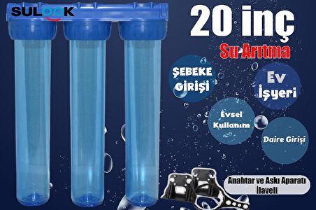 Sulook 20 Inç Bina-Daire-Şebeke Girişi Su Arıtma Filtre Kabı