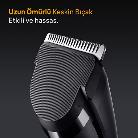 Braun Saç Kesme Makinesi Series 5, +3 Aksesuar, Ömür Boyu Keskin Bıçak, 17 Uzunluk, HC5530