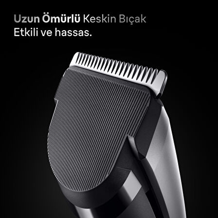 Braun Saç Kesme Makinesi Series 7, +5 Aksesuar, Ömür Boyu Keskin Bıçak, 17 Uzunluk, HC7590
