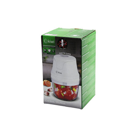KİWİ KC-8203  USB ŞARJLI MİNİ   3 BIÇAKLI  BLENDER RONDO GIDA DOĞRAYICI  350ML=MİKA KRİSTAL HAZNE (4987)