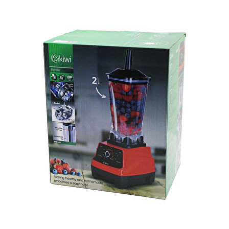KİWİ KSB-2251 PRO STANDLI BLENDER BUZ KIRICI ÇOK AMAÇLI BLENDER DOĞRAYICI 1500W6 BIÇAKHAZNE=2LT 9 KADEME HIZ (4987)