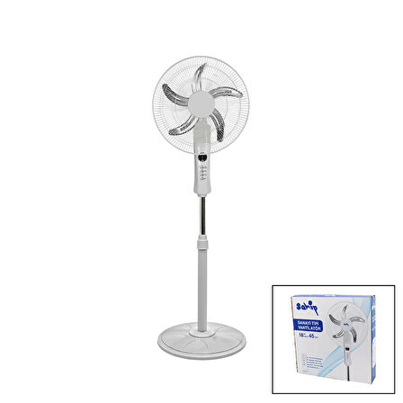 18 İNC 45 CM KUMANDALI  SANAYİ TİPİ AYAKLI VANTİLATÖR 5-METAL PERVANE 3-KADEME HIZ 65W Y:137CM (4987)