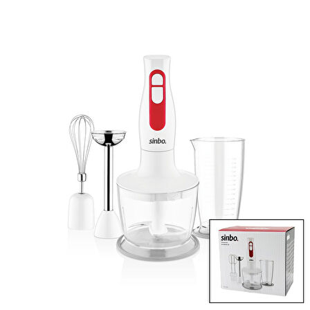 TURBO EL BLENDER SETİ DOĞRAYICI- MİKSER- BLENDER 2 KADEME HIZ 600ML HAZNE - 700ML ÖLÇÜ KABI SHB-3100S (4987)