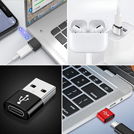 USB&amp;#39;den TYPE-C &amp;#39;ye Dönüştürücü Adaptör Veri Aktarımı Sağlayıcı Şarj Data Çevirici (4987)