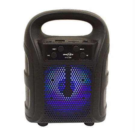 Tutmalı Mini Hoparlör Işıklı Taşınabilir Bluetooth Wireless Radyolu Sd Kart ve USB Girişli Hoparlör (4987)