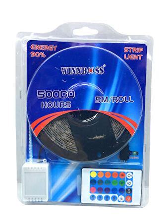 RGB 3ÇİP KUMANDALI ŞERİT LED 5MT (4987)