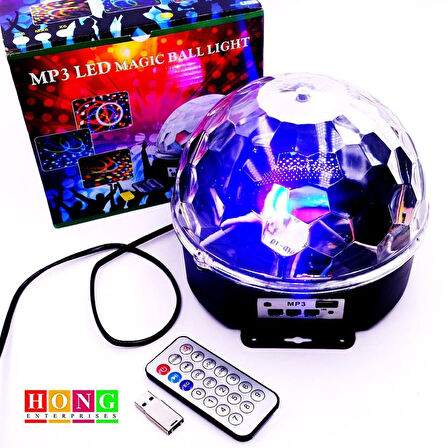 Küre Disko Topu Müzik Çalar Renkli Lazer Işıklı Bluetooth (4987)