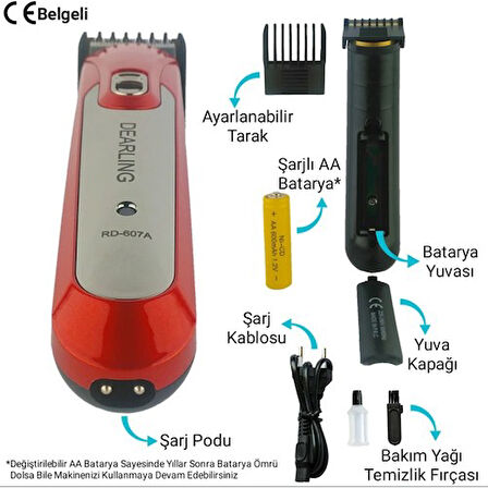 Rd-607 A Şarjlı Saç Sakal Tıraş Makinesi (4987)
