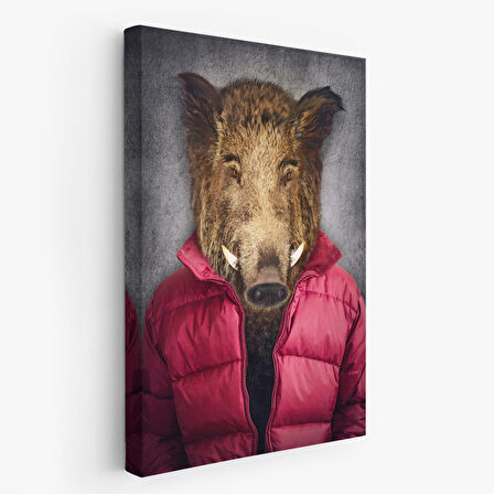 Domuz Kafalı İnsan Kanvas Tablo-4987