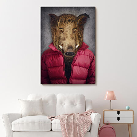 Domuz Kafalı İnsan Kanvas Tablo-4987