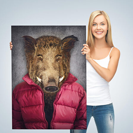 Domuz Kafalı İnsan Kanvas Tablo-4987