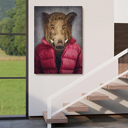 Domuz Kafalı İnsan Kanvas Tablo-4987