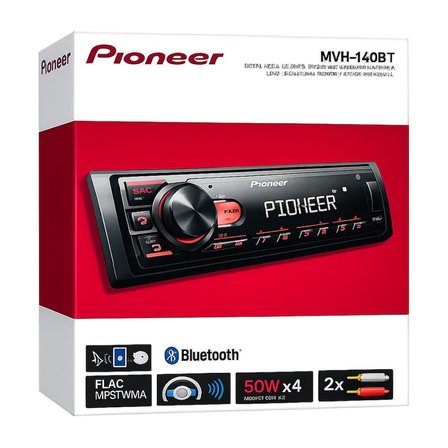 Pioneer MVH-140BT Usb Fm Aux Mp3 Bluetooth'lu Mekaniksiz Oto Teyp 4X50 Watt